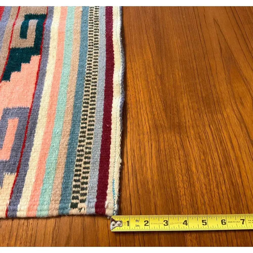 Vintage Southwestern Wool Rug Wall Hanging Tapestry Woven Aztec 58.5
